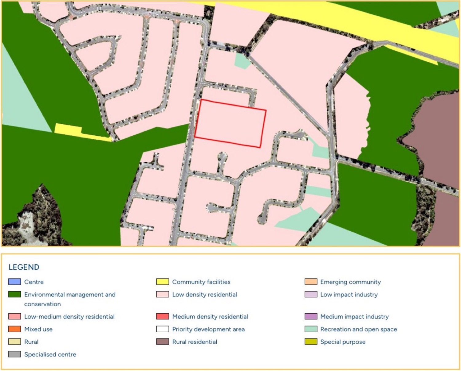 Zoning context — subject site within Low Density Residential